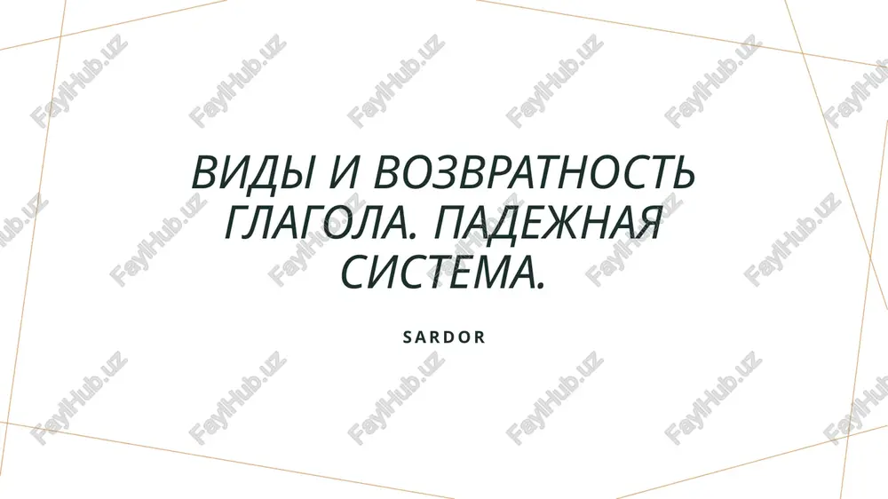 vidi i vozvratnost glagola. padejnaya sistema. — PPTX