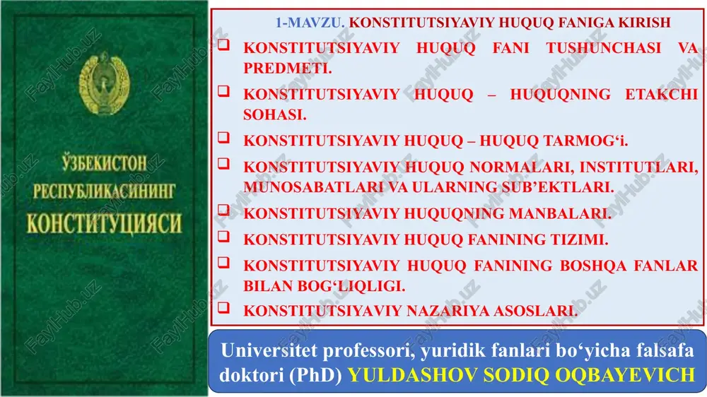 konstitutsiyaviy huquq — PPTX