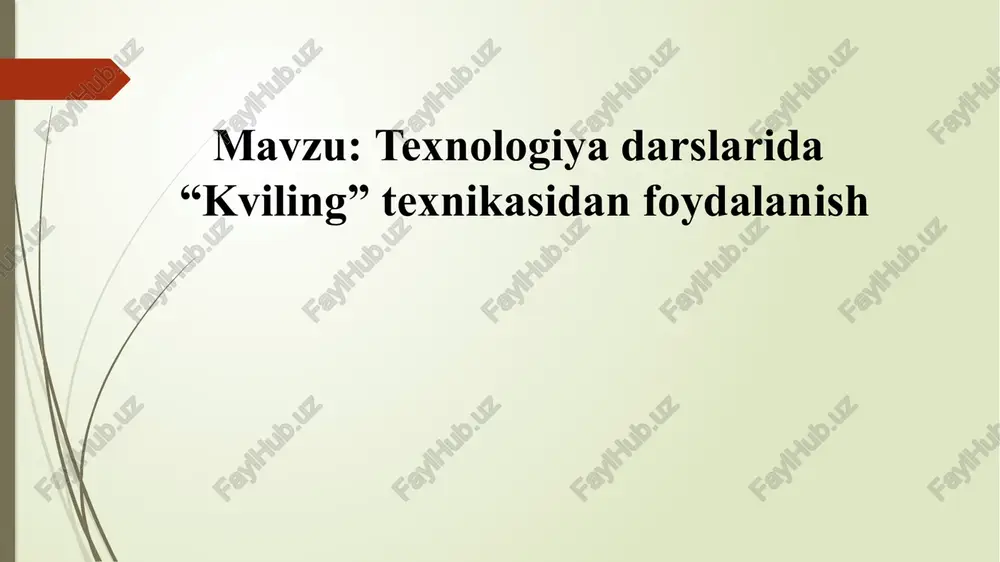 kvilling texnikasi — PPTX