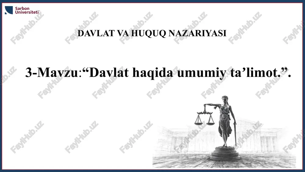 davlat va huquq nazariyasi — PPTX