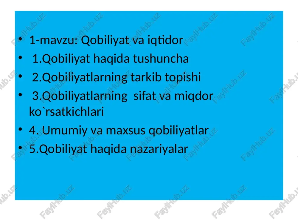 qobiliyat va iqtidor — PPTX
