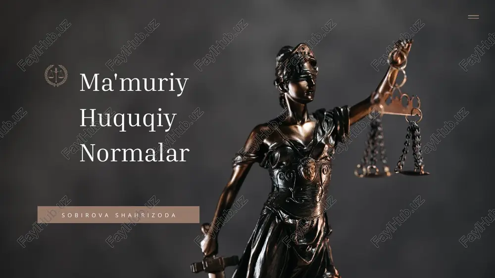 ma'muriy huquqiy normalar — PPTX