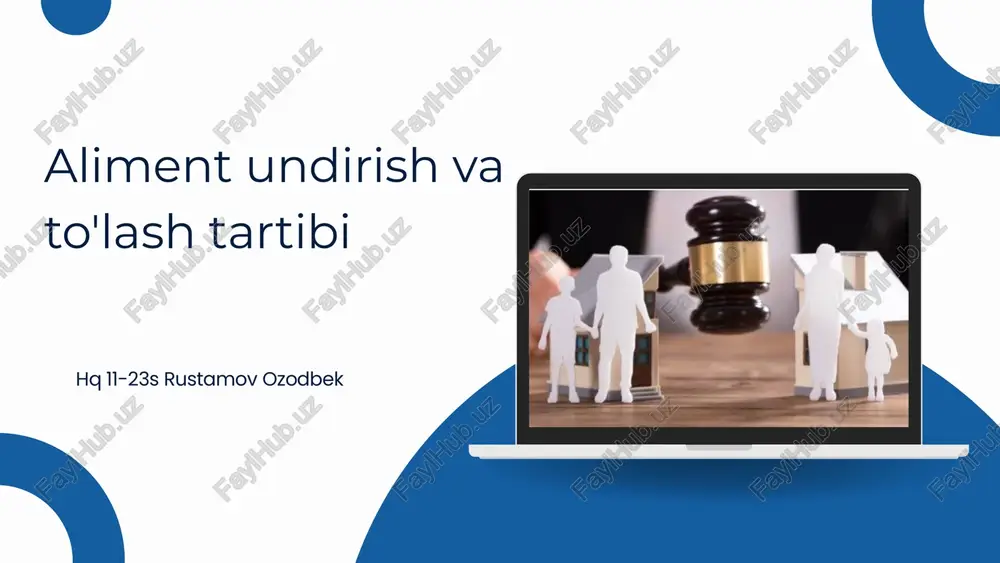 aliment undirish va to'lash tartibi — PPTX
