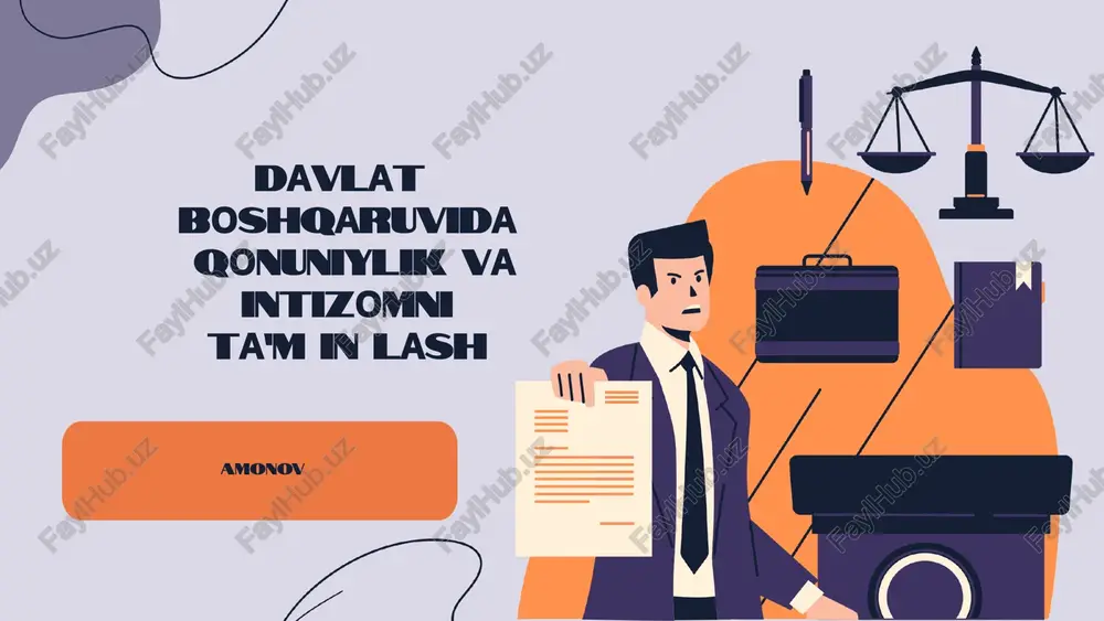qonuniylik va davlat boshqaruvi — PPTX