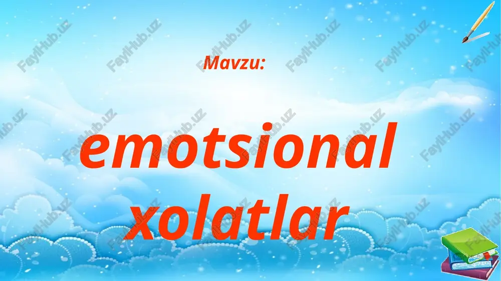 xolat psixik xodisasi va uning xarakteristikasi — PPTX