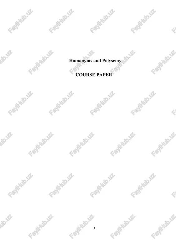 homonyms and polysemy — DOC