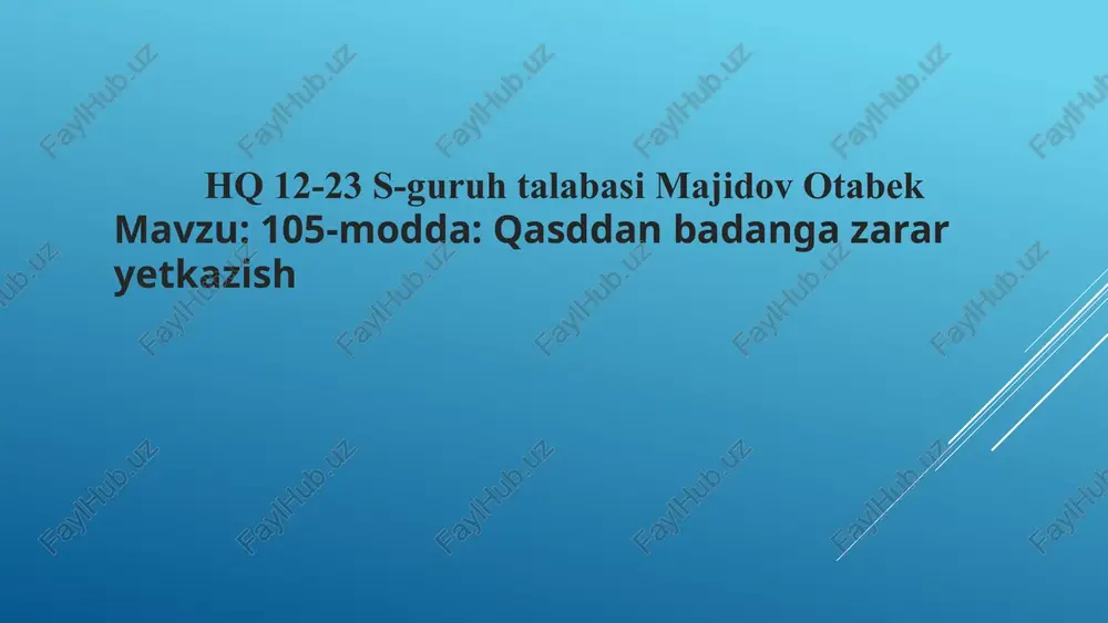 oʻzbekiston respublikasi jinoiy kodeksi — PPTX