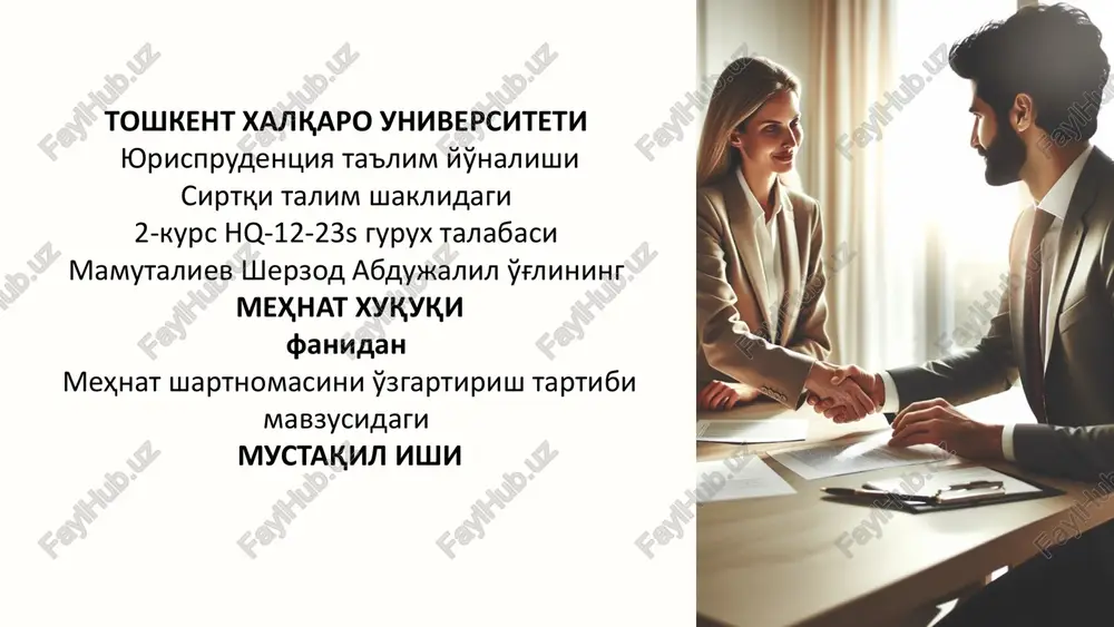 mehnat xuquqi — PPTX
