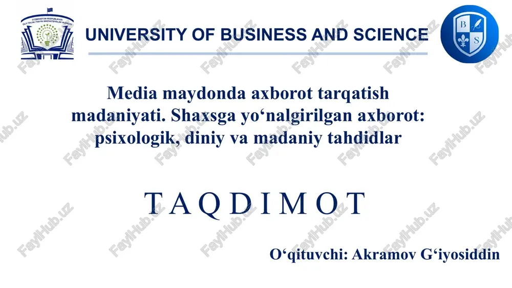 axborot masydonida axloq odob — PPTX