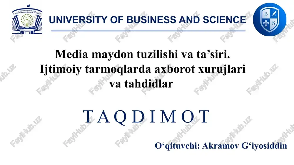 media maydon tuzilishi va ta’siri — PPTX