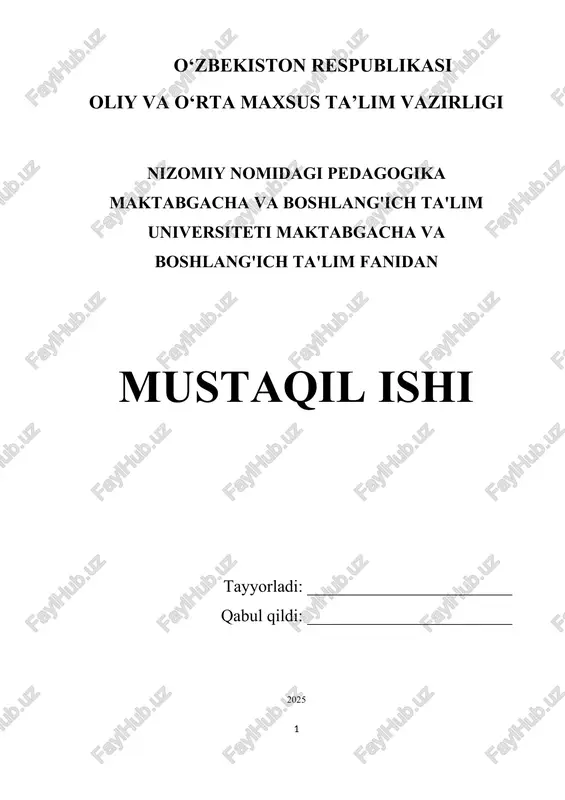 maktabgacha ta’lim muassasasi, oila va maktab hamkorligi — DOCX