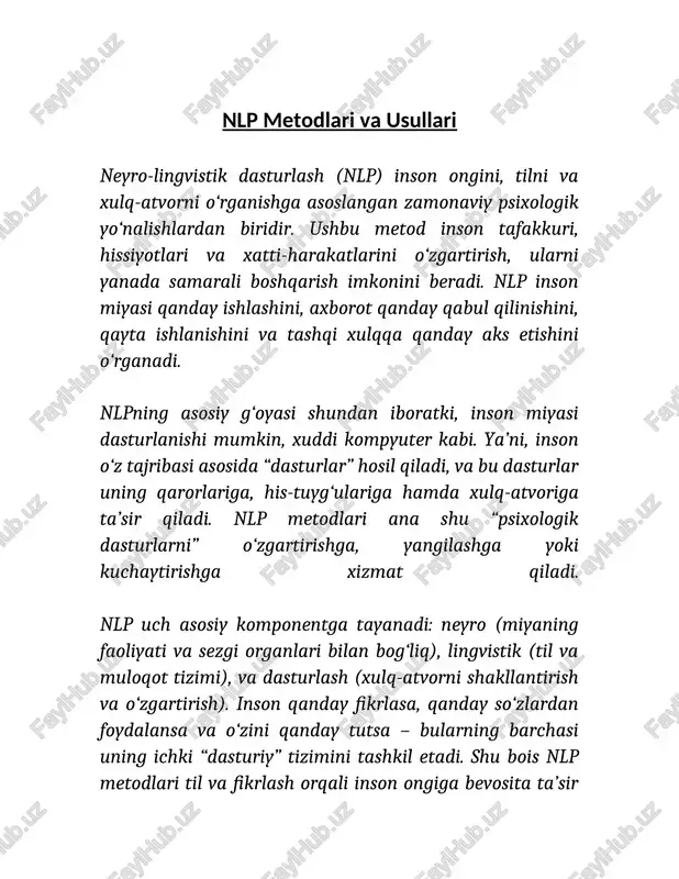nlp metodlari va usullari — DOCX