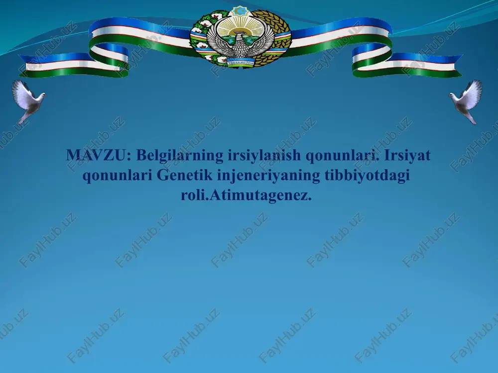 belgilarning irsiylanish qonunlari — PPTX