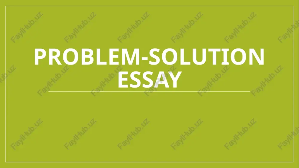 problem-solution essay. — PPTX
