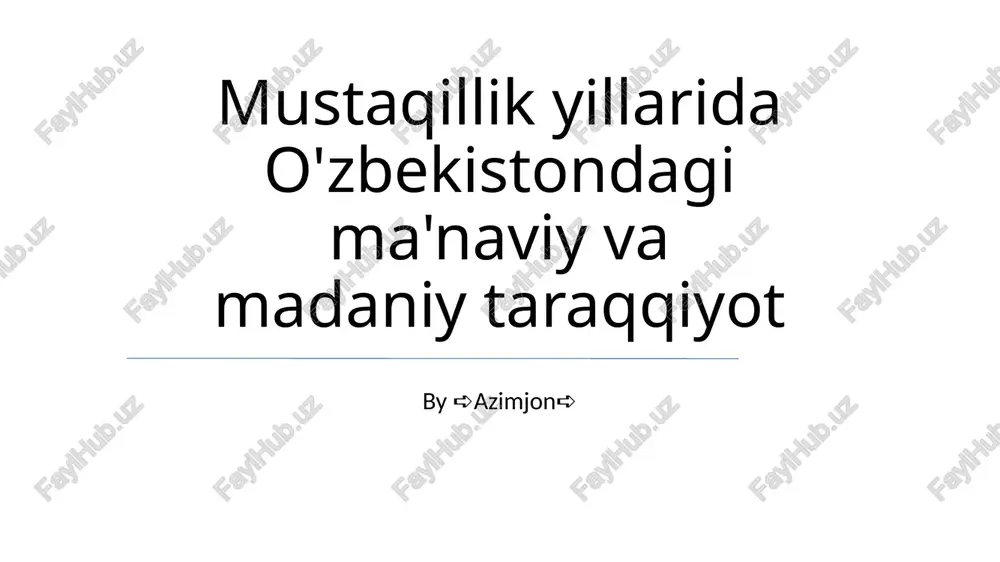 sufizmning o'zbek jamiyatidagi o'rni — PPTX