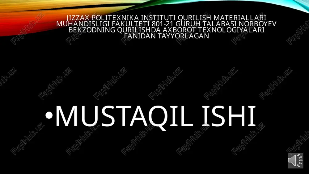 rastrli kompyuter grafikasi va uning elementlari — PPTX