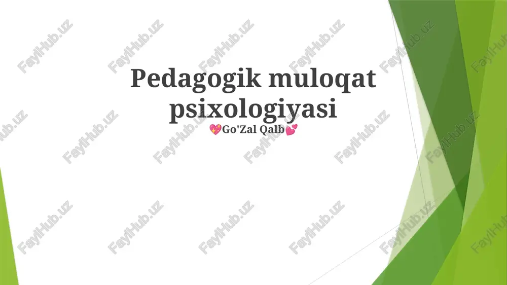 pedagogik muloqat psixologiyasi — PPTX