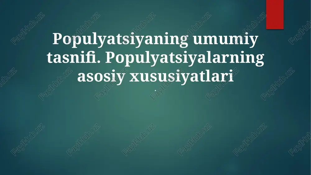 aholi tasnifi filogenetik tahlillar — PPTX