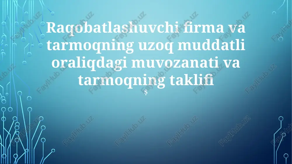 uzoq muddatli muvozanat — PPTX