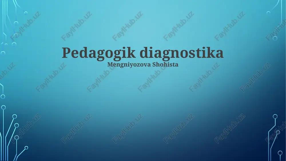 pedagogik diagnostika — PPTX
