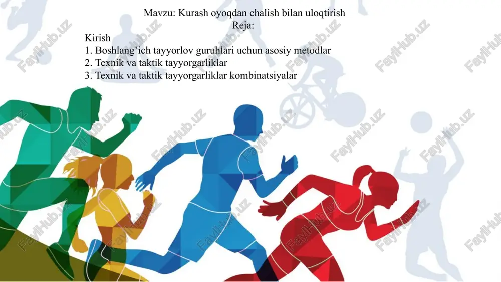 kurash oyoqdan chalish bilan uloqtirish — PPTX