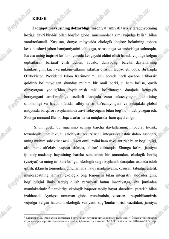 tadqiqot mavzusining dolzarbligi — DOCX