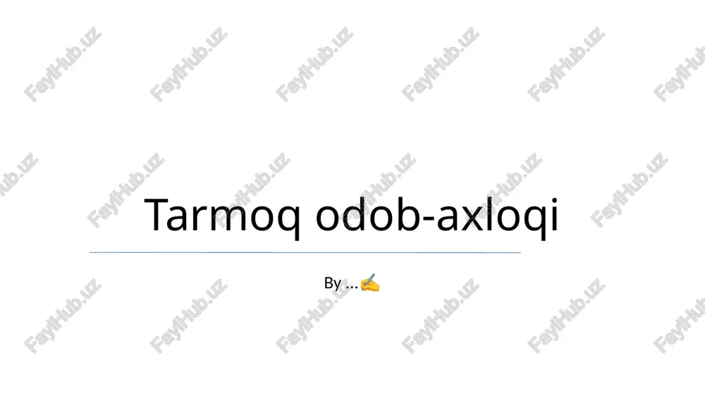 tarmoq odob-axloqi — PPTX