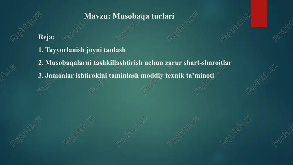 musobaqa turlari — PPTX