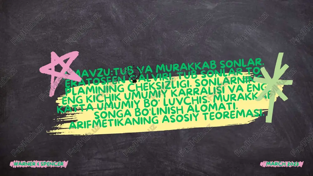 tub va murakkab sonlar — PDF