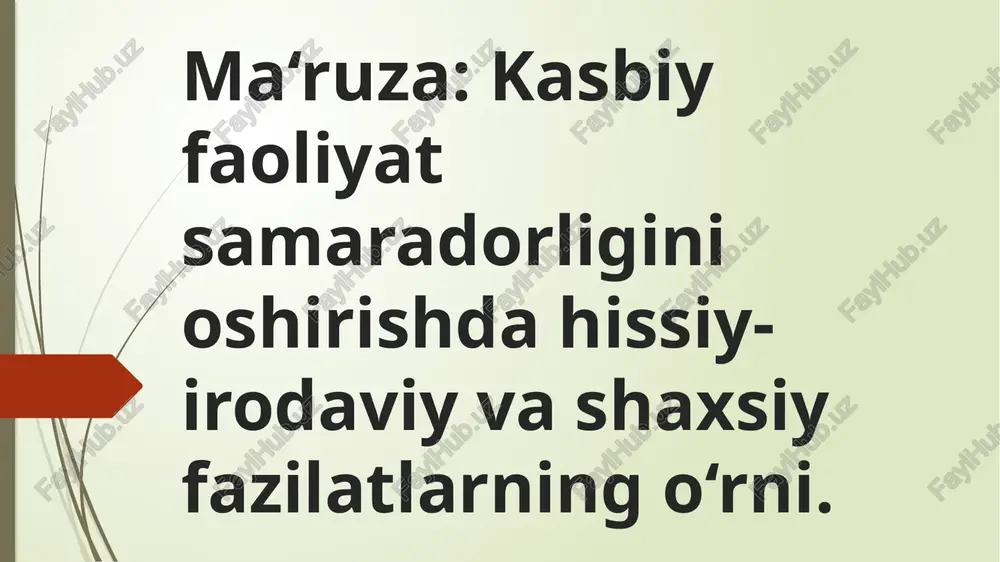 kasbiy faoliyat samaradorligini oshirish — PPTX