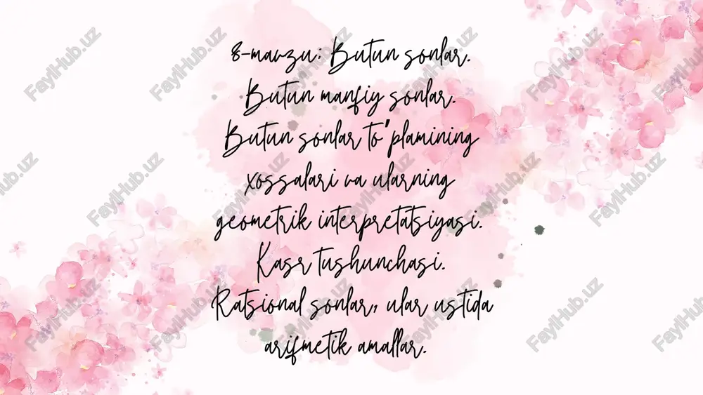 butun sonlar — PDF