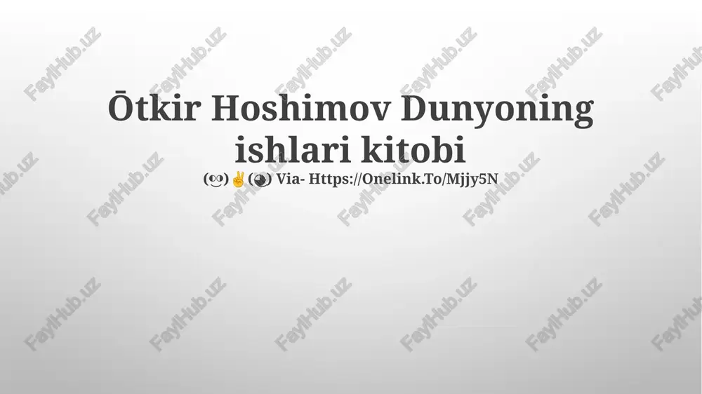 dunyoning ishlari kitobi — PPTX