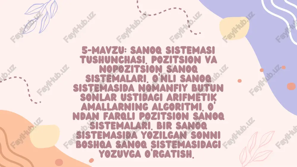 sanoq tizimi — PDF