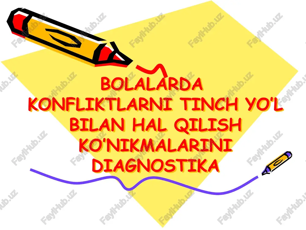 konfliktlarni diagnos etish — PPTX