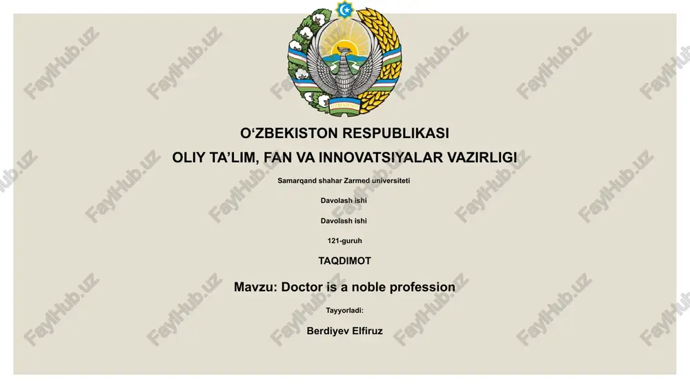 davolash ishi — PPTX