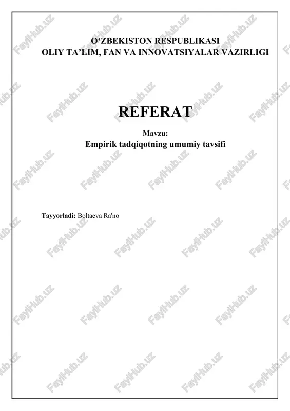 empirik tadqiqot — DOCX