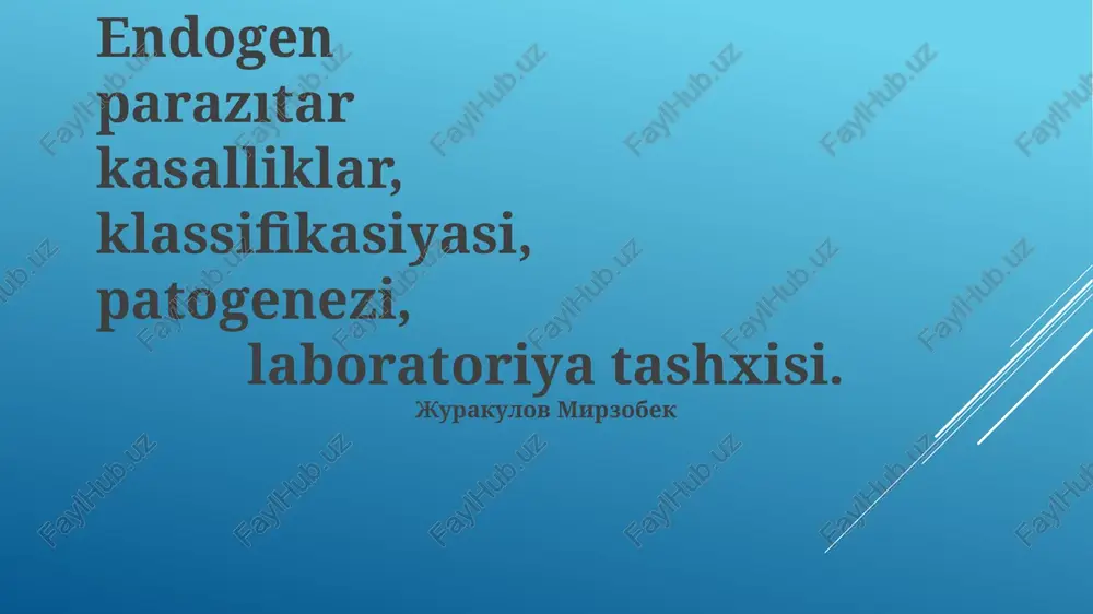 endogen parazitar kasalliklar — PPTX