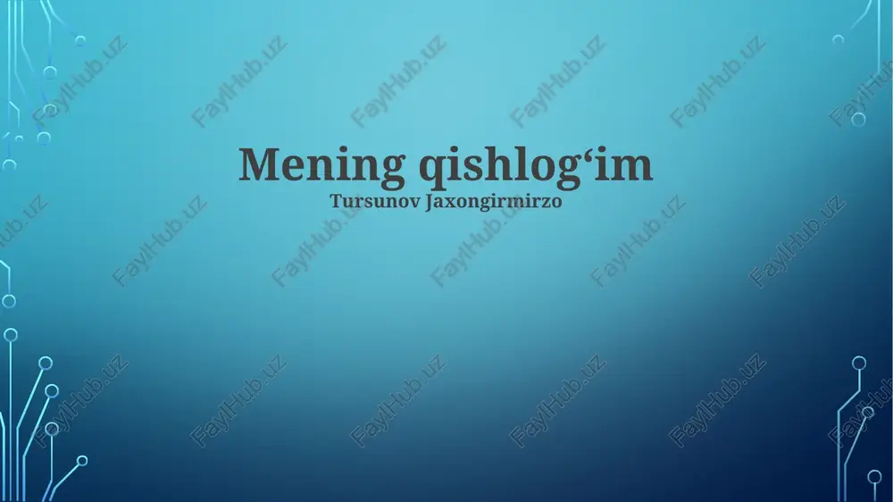 mening qishlogʻim — PPTX