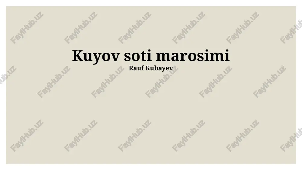 kelinni sotish marosimi — PPTX