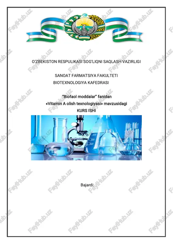 vitamin a olish texnologiyasi — PDF