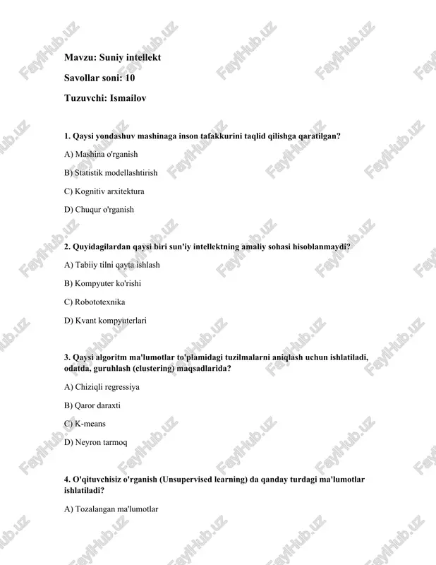 suniy intellekt — DOCX