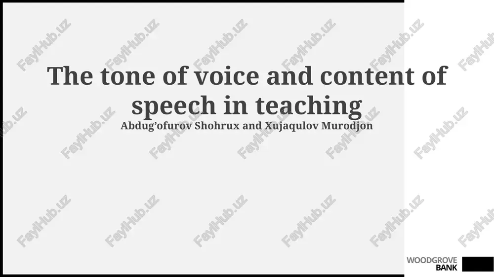 the power of tone and content in teaching — PPTX