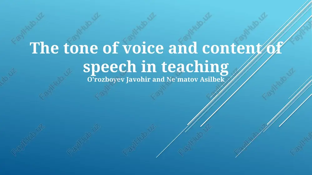 the power of voice: tone and content in teaching — PPTX