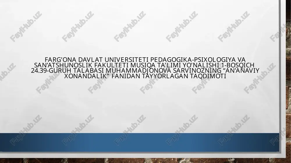 musiqa ta'limi yo’nalishi — PPTX