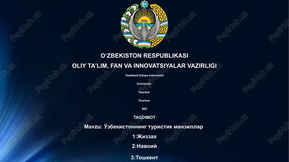 toshkent kimyo internatiol university — PPTX