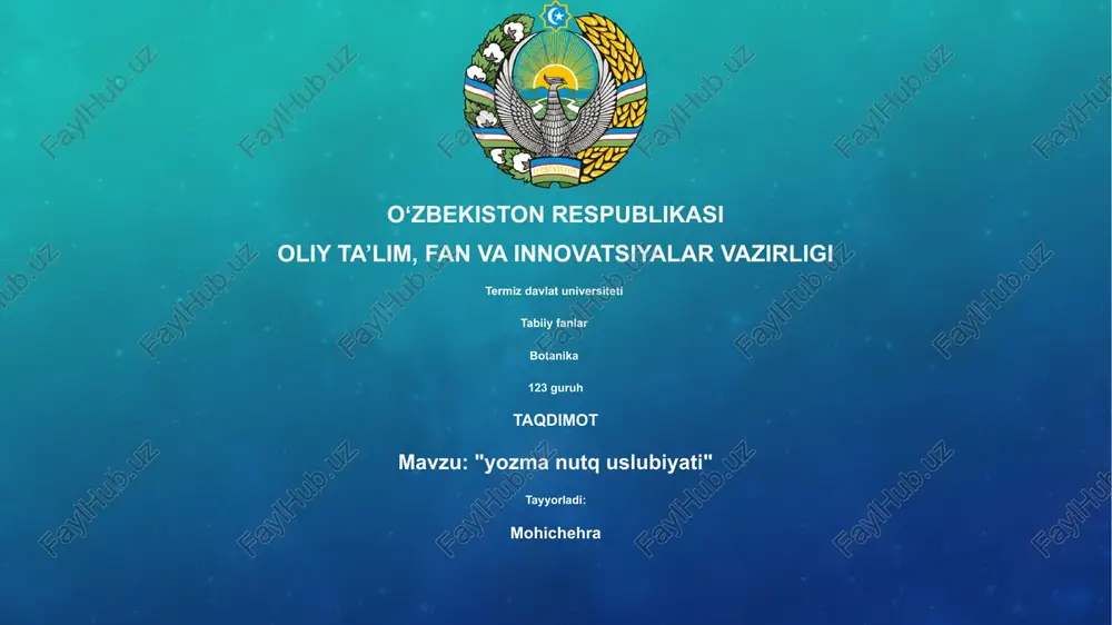 yozma nutq uslubiyati — PPTX