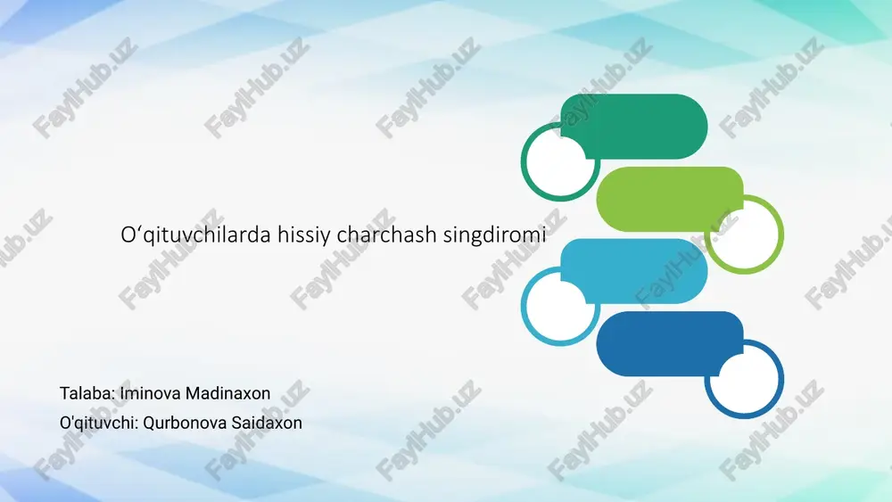 oʻqituvchilarda hissiy charchash singdiromi — PPTX