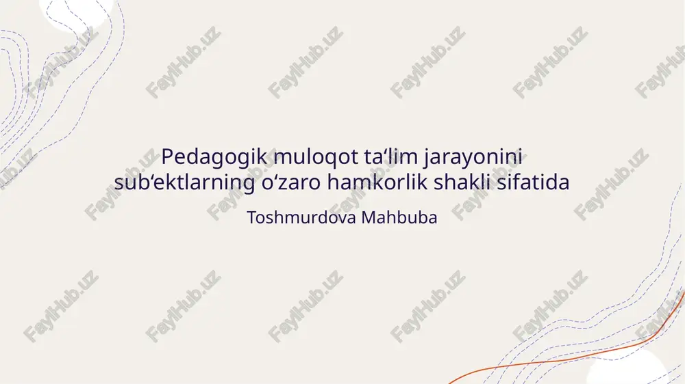 pedagogik muloqot — PPTX