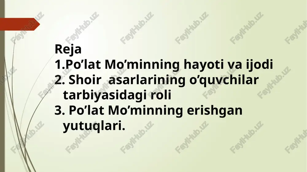 po'lat mo'min hayoti va ijodi — PPTX