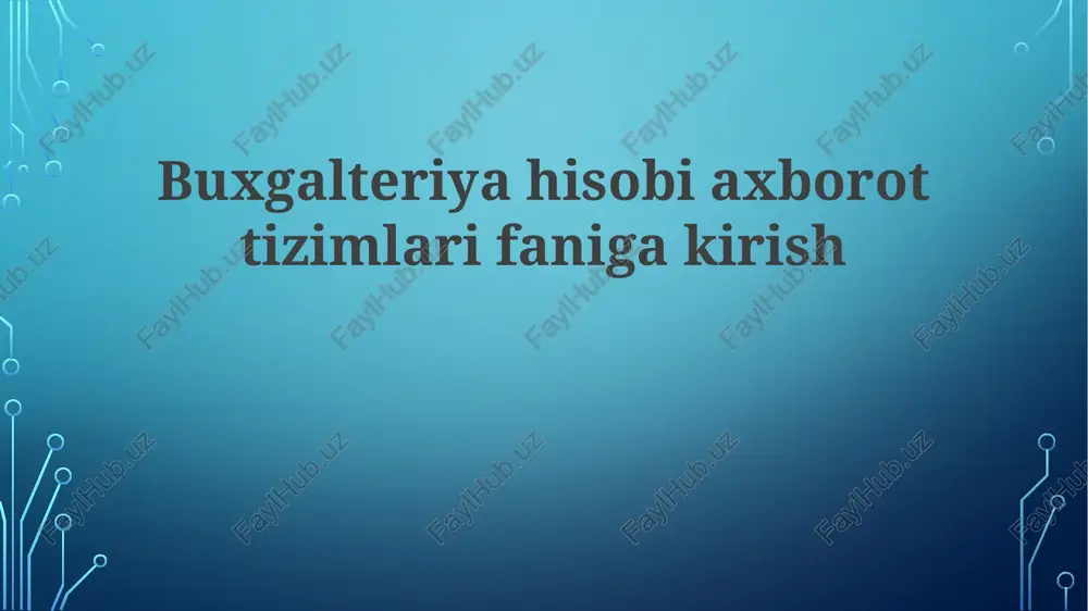 hisob axborot tizimlari — PPTX